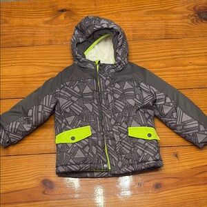 Gray and Neon Green Kids Jacket
